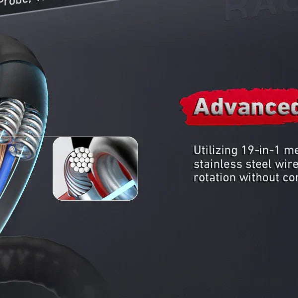 Ralcam video borescope with flexible probe and handheld display screen