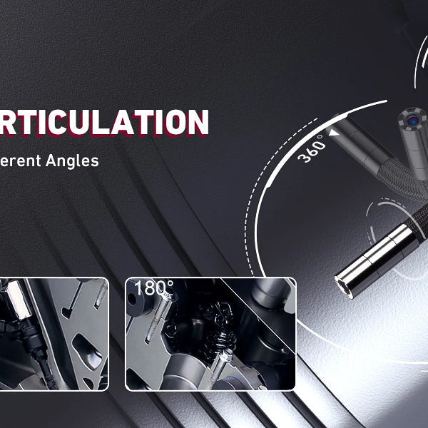Ralcam borescope with articulating probe and handheld display for inspection