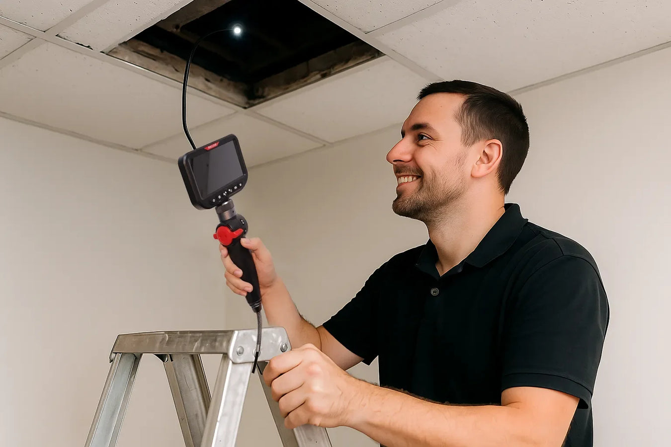 Home inspection camera for ceiling and wall inspection