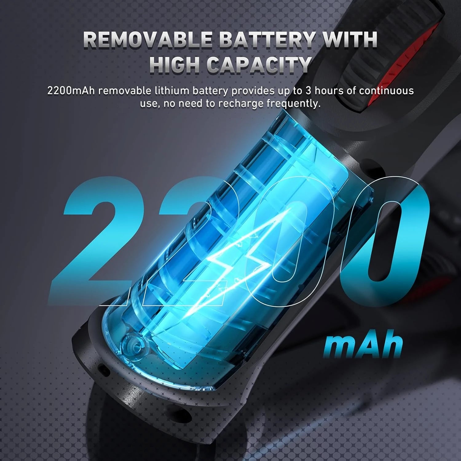High-Capacity 2200 mAh Removable Battery