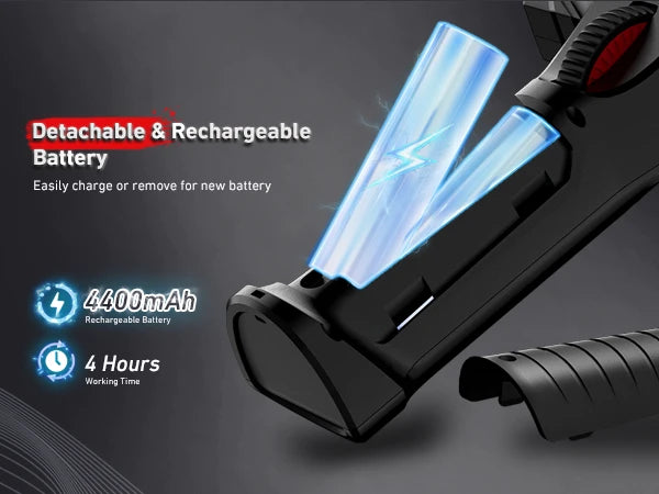 Detachable 4400mAh Rechargeable Battery for Extended Use