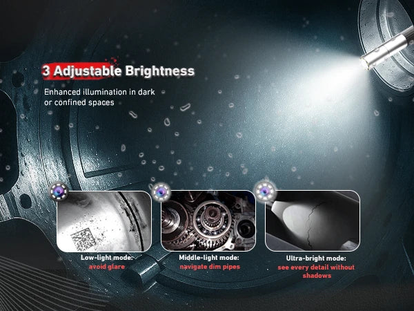 3 Adjustable Brightness – Customizable Illumination for Every Inspection