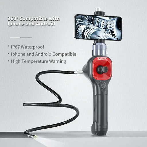 Ralcam F606A Endoscope for iPhone and Android – 4-Way HD Articulating Inspection Camera with Waterproof Design