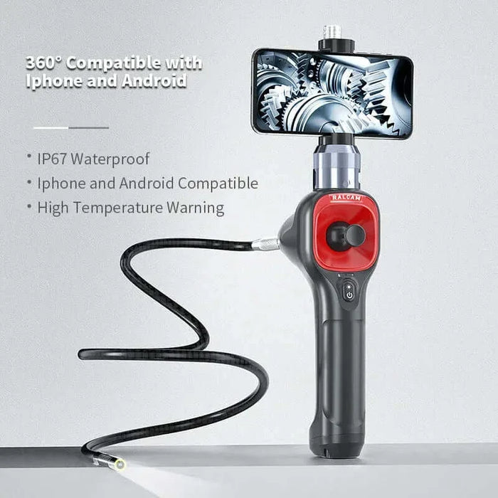 Ralcam F606A Endoscope for iPhone and Android – 4-Way HD Articulating Inspection Camera with Waterproof Design