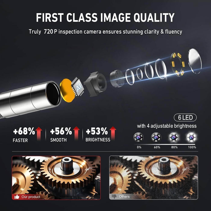 Ralcam H406B engine borescope 6.2mm flexible probe lens for detailed gasoline engine inspection