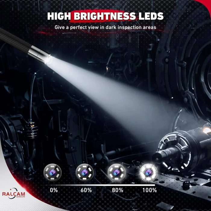 Ralcam H406B engine borescope high-lumen LED light close-up for clear illumination inside engines