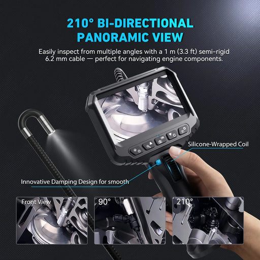 Ralcam R406S endoscope automotive showing screen, controls, and probe, professional borescope for engines