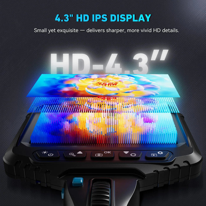 Ralcam R406S endoscope automotive HD 1280×720 screen display showing engine inspection details